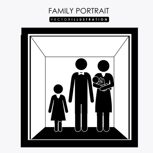 Familienporträt, Gestaltung, Vektorillustration. — Stockvektor