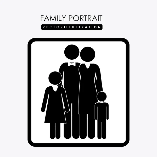 Familieportret, design, vector illustratie. — Stockvector