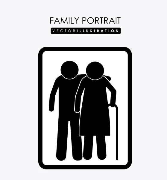 Familjeporträtt, desing, vektor illustration. — Stock vektor