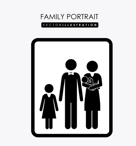 Retrato de família, desing, ilustração vetorial . — Vetor de Stock