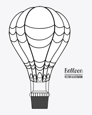 Balon hava, tasarım, illüstrasyon vektör.