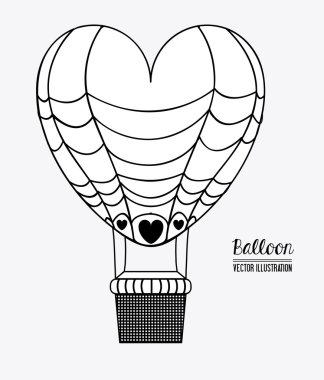 Balon hava, tasarım, illüstrasyon vektör.