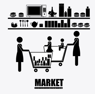 supermaket, tasarım, illüstrasyon vektör.