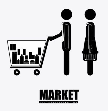 supermaket, tasarım, illüstrasyon vektör.