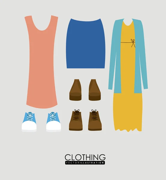 Stijl, kleding, design, vectorillustratie. — Stockvector