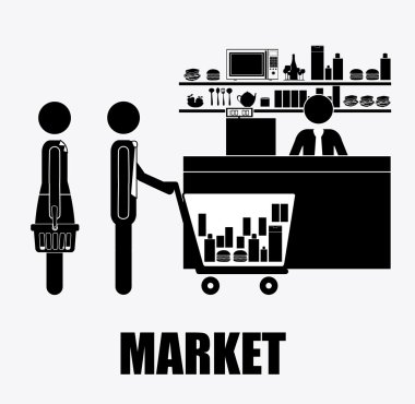 supermaket, tasarım, illüstrasyon vektör.