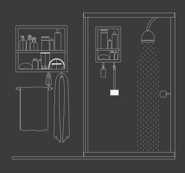 Mobilya tasarım, vektör çizim.