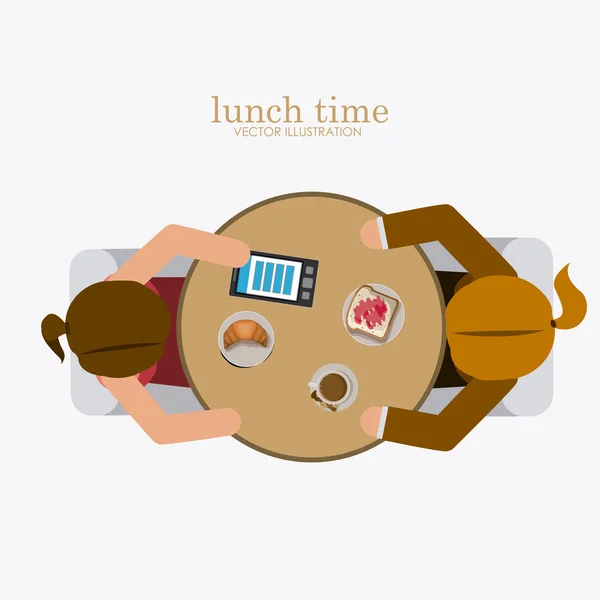 Lunch time desing vector illustration. — Stock Vector