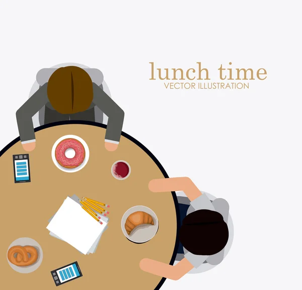 Lunchtijd design vectorillustratie. — Stockvector