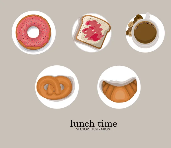 Lunch time desing vector illustration. — Stock Vector