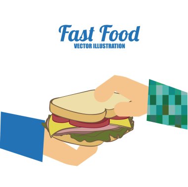 Fast food tasarımı, vektör çizimi.