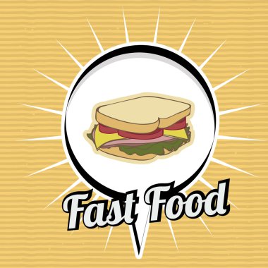 Fast food tasarımı, vektör çizimi.