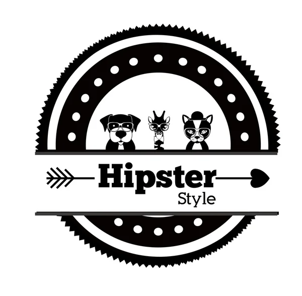 Hipster dierlijke ontwerp, vectorillustratie. — Stockvector