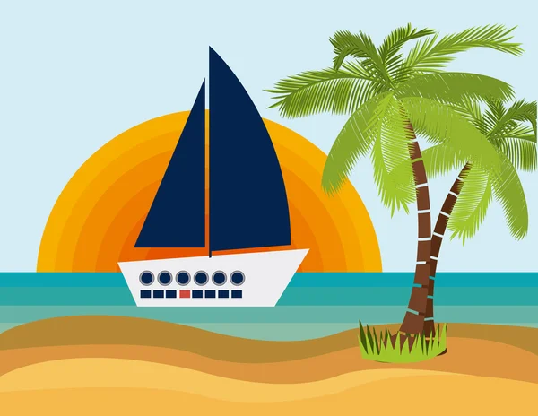 Croisière Caraïbes Design — Image vectorielle