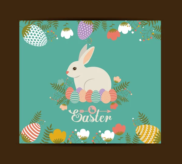 Happy easter kaart ontwerp, vectorillustratie. — Stockvector