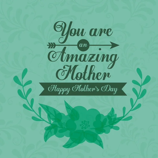 Happy mothers day card design, vector illustration. — Stock Vector