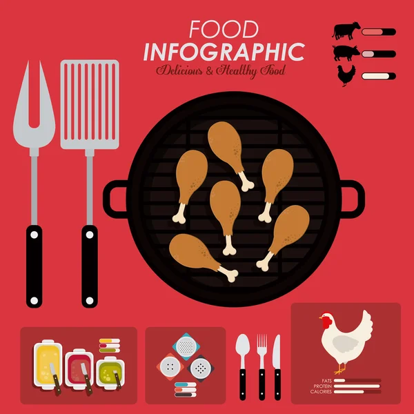 Diseño infográfico de alimentos — Archivo Imágenes Vectoriales