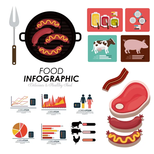 Jídlo infographic designu — Stockový vektor