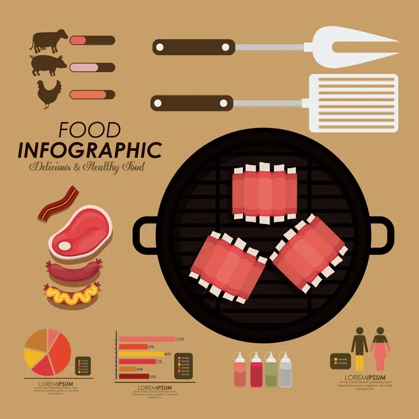 Diseño infográfico de alimentos — Vector de stock