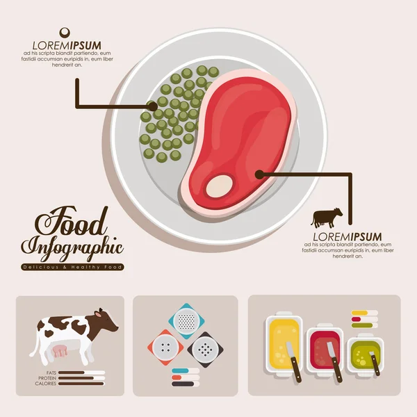 Design per infografica alimentare — Vettoriale Stock