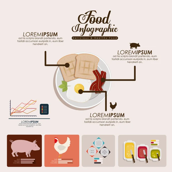 Design infográfico de alimentos — Vetor de Stock