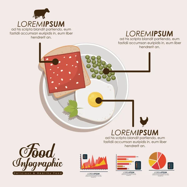 Lebensmittel-Infografik-Design — Stockvektor