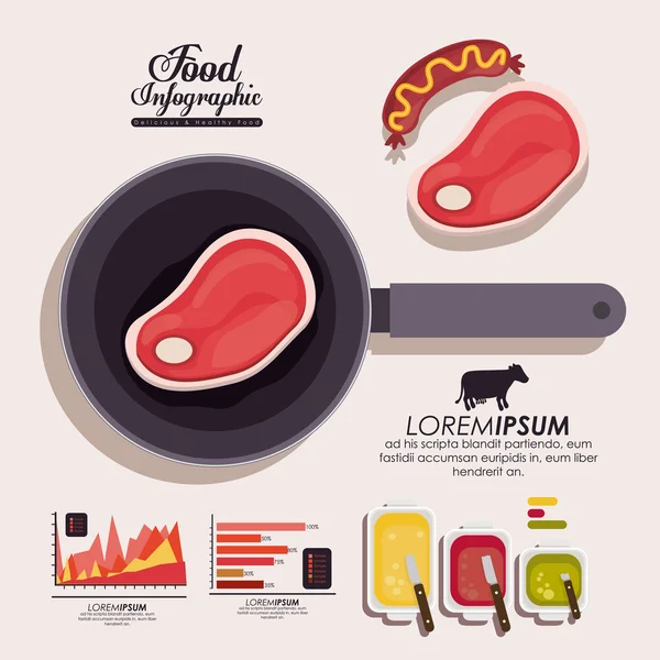 Diseño infográfico de alimentos — Archivo Imágenes Vectoriales