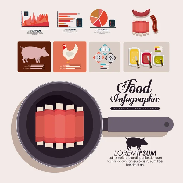 Diseño infográfico de alimentos — Archivo Imágenes Vectoriales