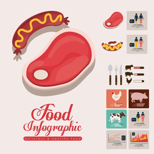 Diseño infográfico de alimentos — Archivo Imágenes Vectoriales