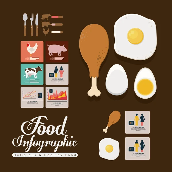 Menú y diseño de alimentos — Archivo Imágenes Vectoriales