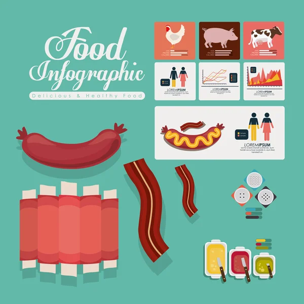 Menú y diseño de alimentos — Archivo Imágenes Vectoriales