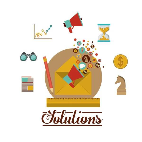 Diseño de iconos de solución — Vector de stock