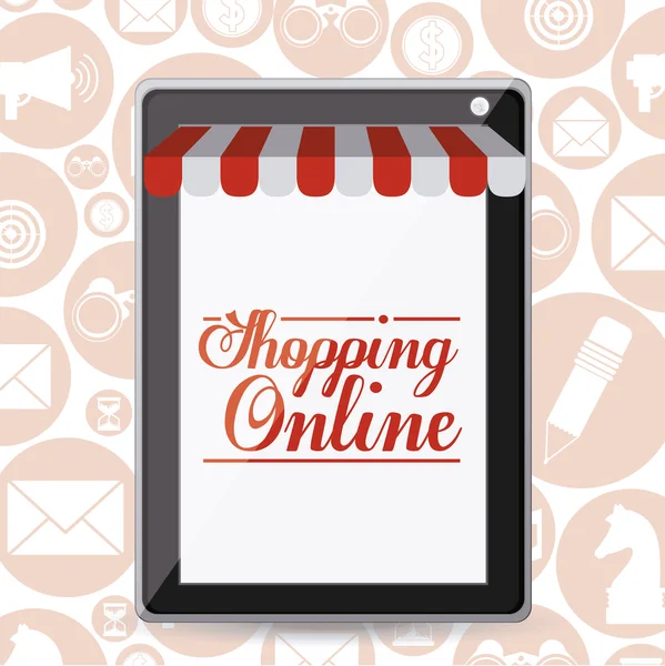 Shopping design en ligne — Image vectorielle