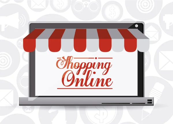 Shopping design en ligne — Image vectorielle