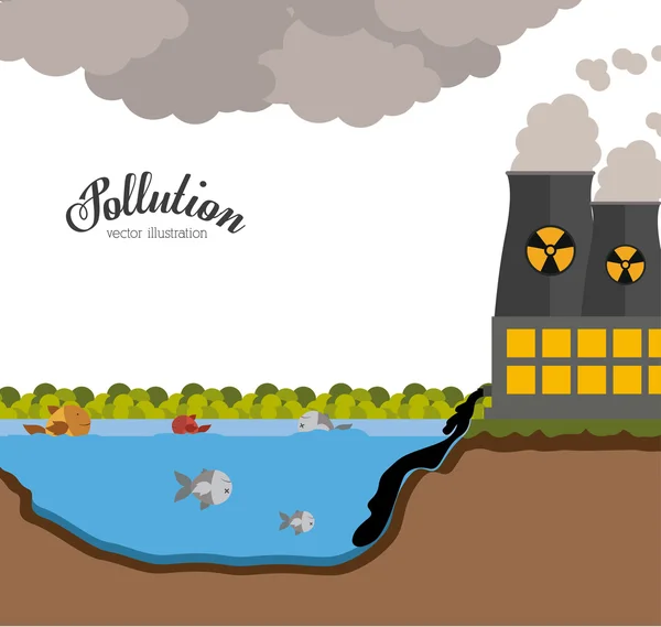 Concepção tóxica e poluição — Vetor de Stock