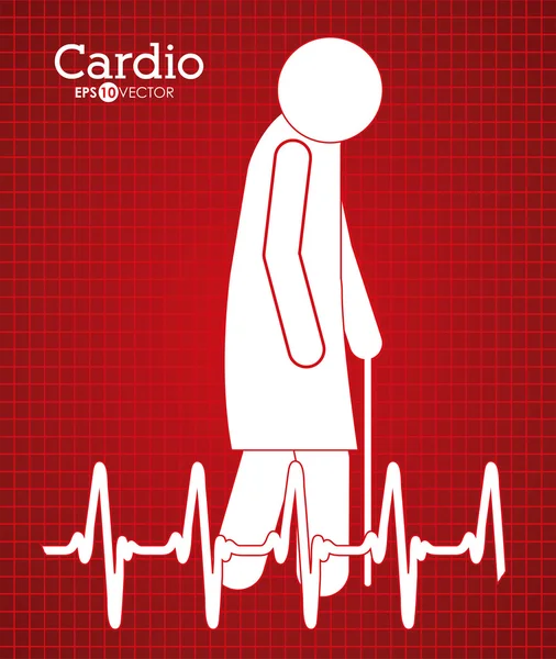 Desenho da cardiologia — Vetor de Stock