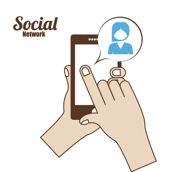 Progettazione social network — Vettoriale Stock