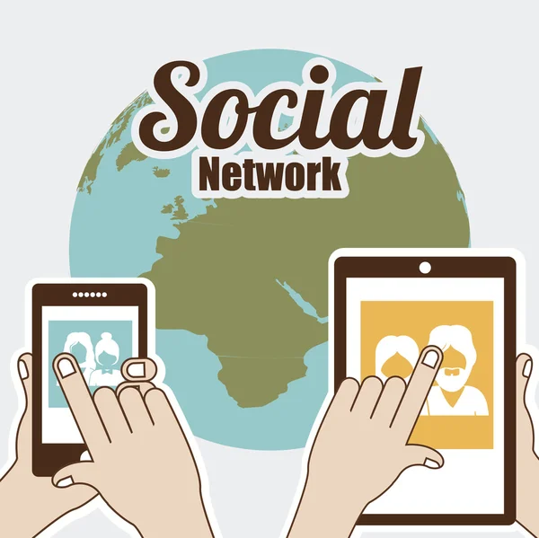 Progettazione social network — Vettoriale Stock