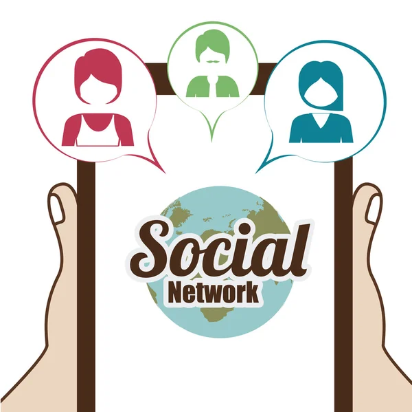 Progettazione social network — Vettoriale Stock