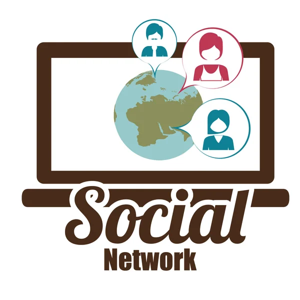 Progettazione social network — Vettoriale Stock