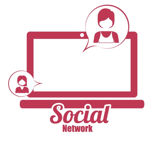 Progettazione social network — Vettoriale Stock