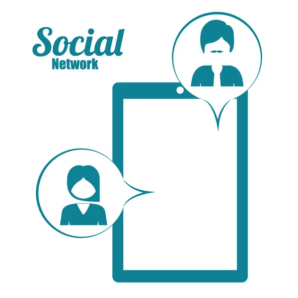 Progettazione social network — Vettoriale Stock