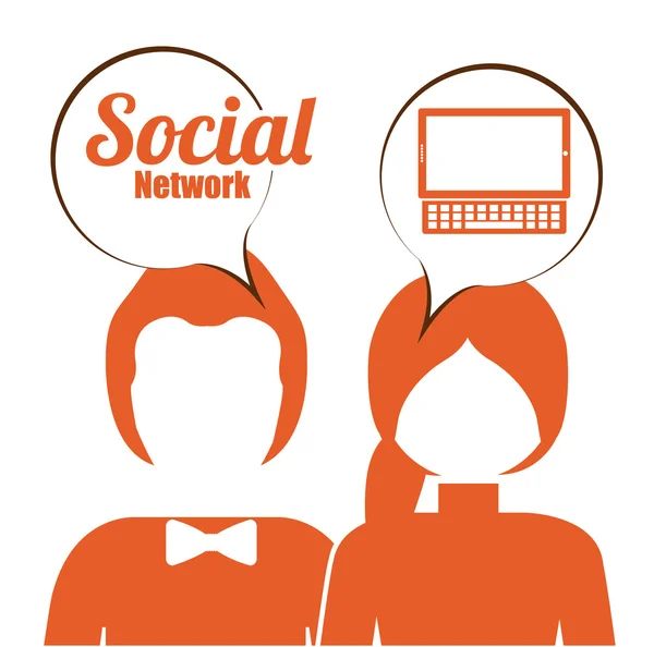 Progettazione social network — Vettoriale Stock