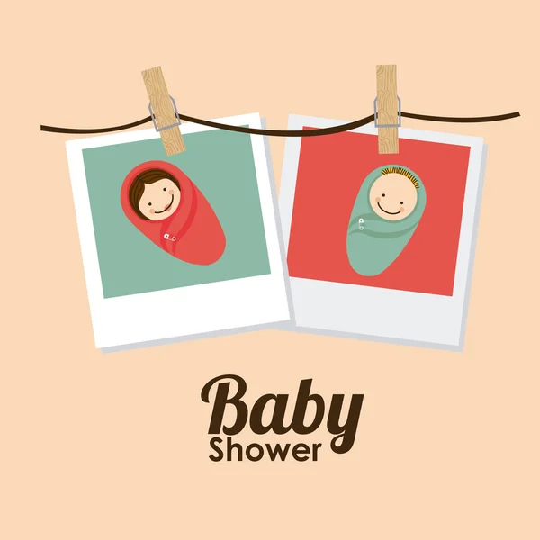 Bebek duş tasarım, vektör çizim — Stok Vektör