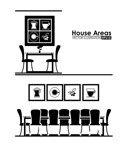 Conception des zones de maison — Image vectorielle