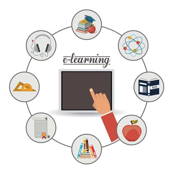 Progettazione e-learning — Vettoriale Stock