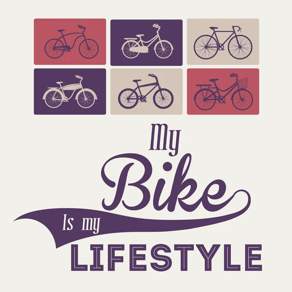 Stile di vita bici design — Vettoriale Stock