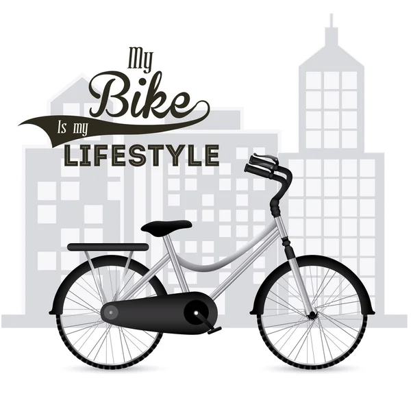 Estilo de vida bicicleta diseño — Vector de stock