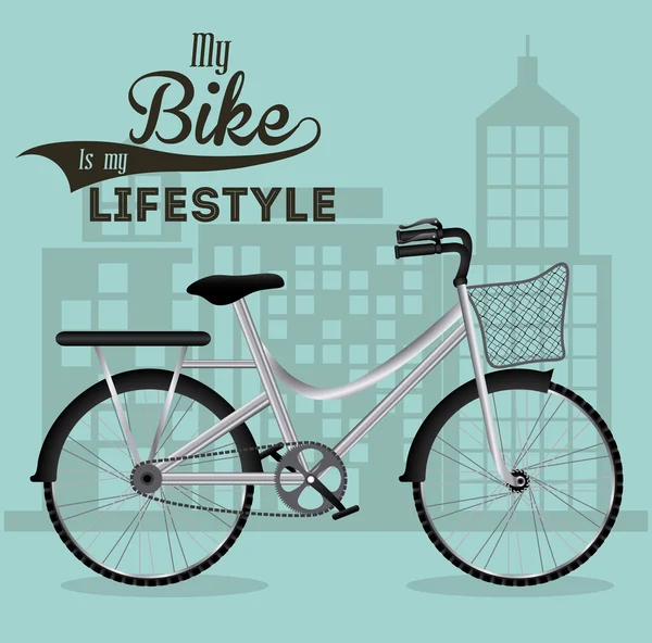 Design de estilo de vida bicicleta — Vetor de Stock