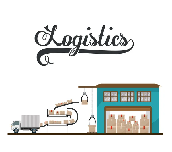 Logistiek en levering ontwerp — Stockvector